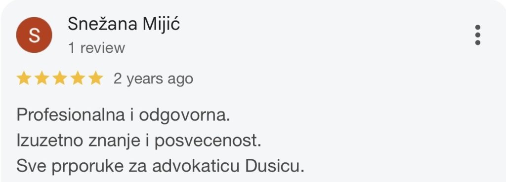 najbolji advokat za radno pravo dusica glisovic